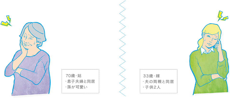 悩む嫁と姑