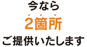 標準で2箇所ご提供いたします